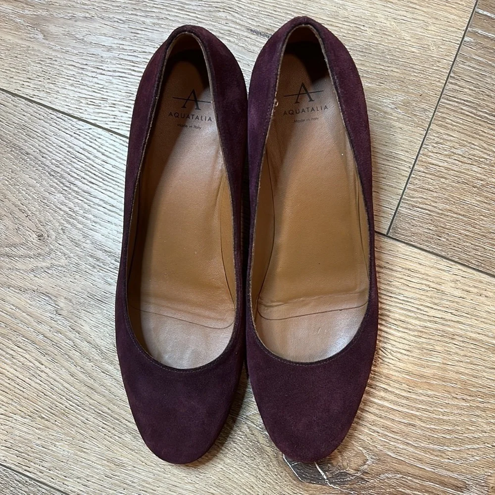 Aquatalia Vera Oxblood Suede Pumps Size 6.5